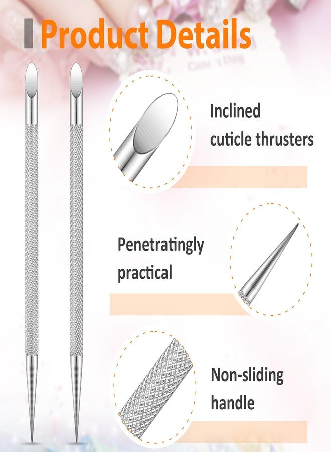 Andibro Cuticle Pusher Tool,2Pcs Stainless Steel Cuticle Remover Nail Cleaner Gel Fingernails Dead Skin Polish Peeler for Professional Manicure Pedicure Nail Art Care - Image 5
